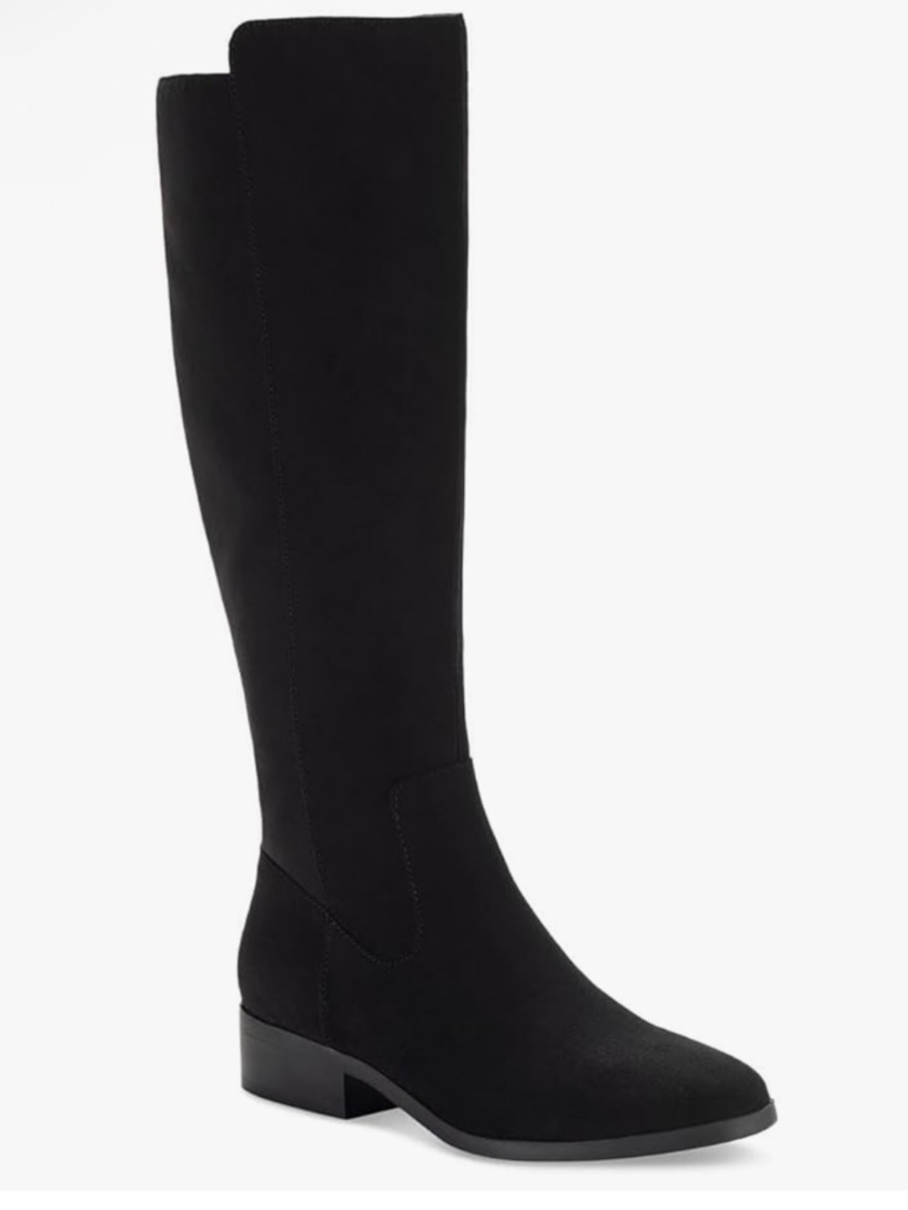 NEW Style & Co. Womens Charmanee Faux Suede Knee-High zip riding Boots Black 6.5